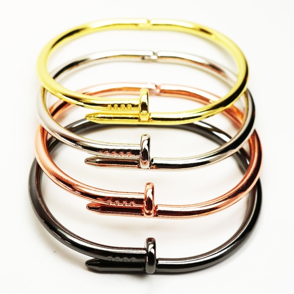 Jewelry - EDGY NAIL BANGLES in VARIOUS TONES for STACKING